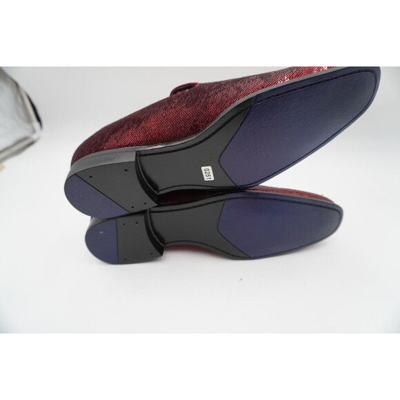 Men's Designer Loafer Shoes Red Sequin After Midnite 6759 Size 12 - Picture 7 of 8